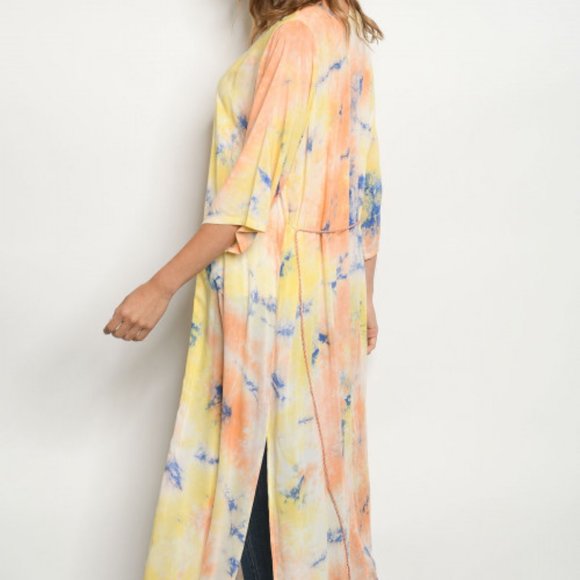 #60 LAST 1! TIE DYE DUSTER CARDIGAN - Picture 2 of 11